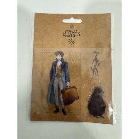 Wizarding World Fantastic Beasts Yume Newt Scamander 3 Pack Stickers Rare - Picture 1 of 2